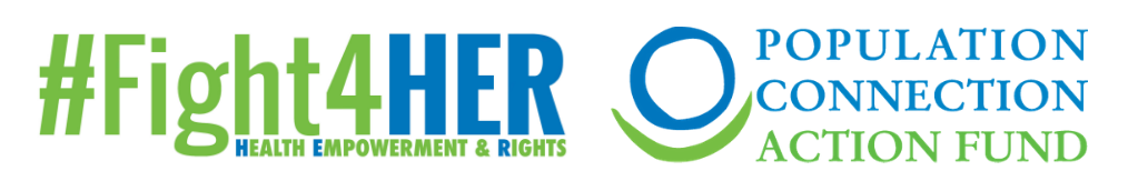 Population Connection Action Fund logo. #fight4HER